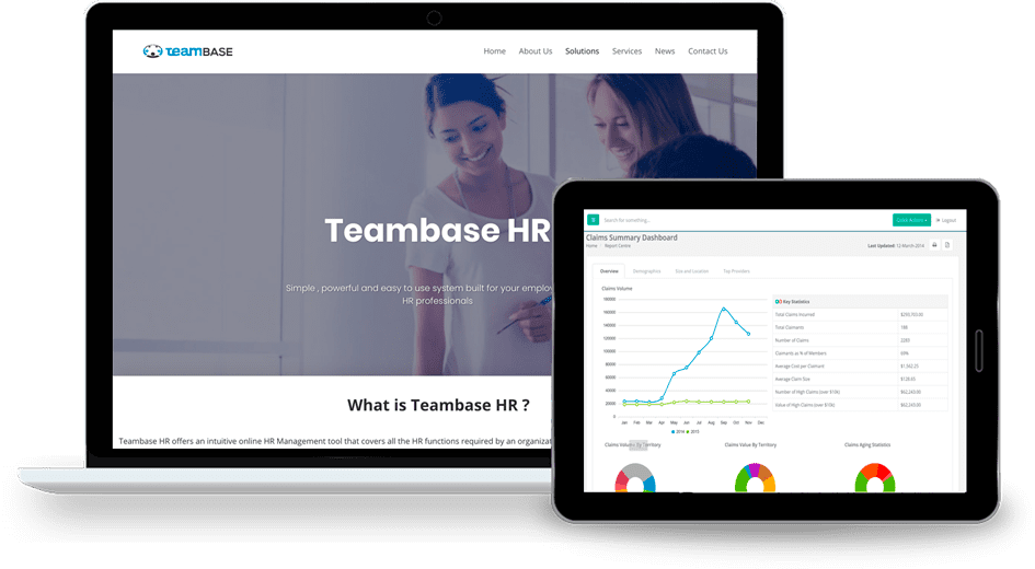 Teambase HR Solution demo screen